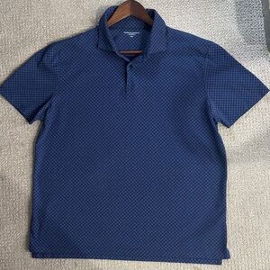 Charles Tyrwhitt Blue Patterned Polo Shirt
